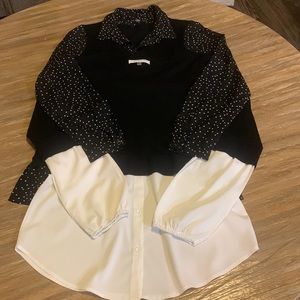 Blouse Bundle - Mixed Media Tops - Black and White